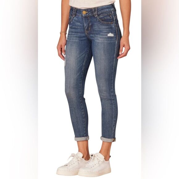 Democracy "Ab"solution Distressed Blue
Ankle Skimmer Booty Lift. No Gap Waist 10 - Picture 1 of 9